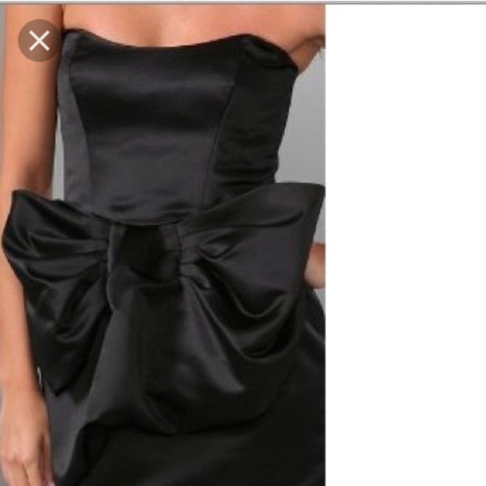 Foley + Corinna Satin Strapless Bow Dress